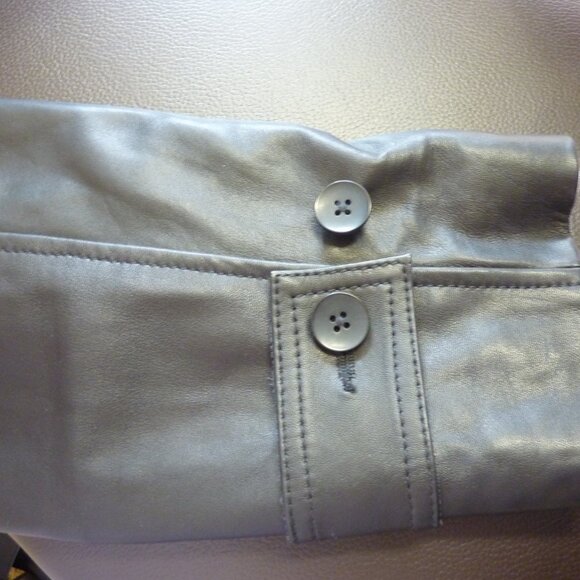 Young Poets Society Double Breasted Leather Trench Coat - Picture 11 of 15